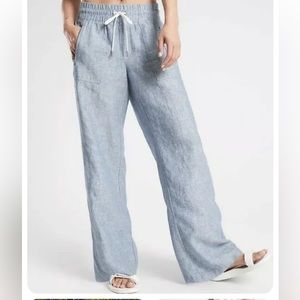 Athleta Cabo linen wide leg pant size 6 tall